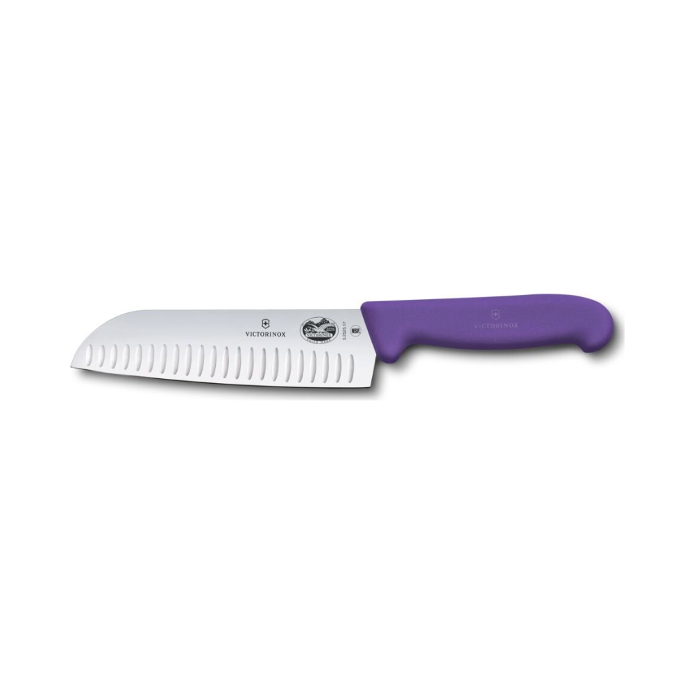 [VIC-5.2525.17] Fibrox, santoku knife, 17cm, straight, fluted, purple