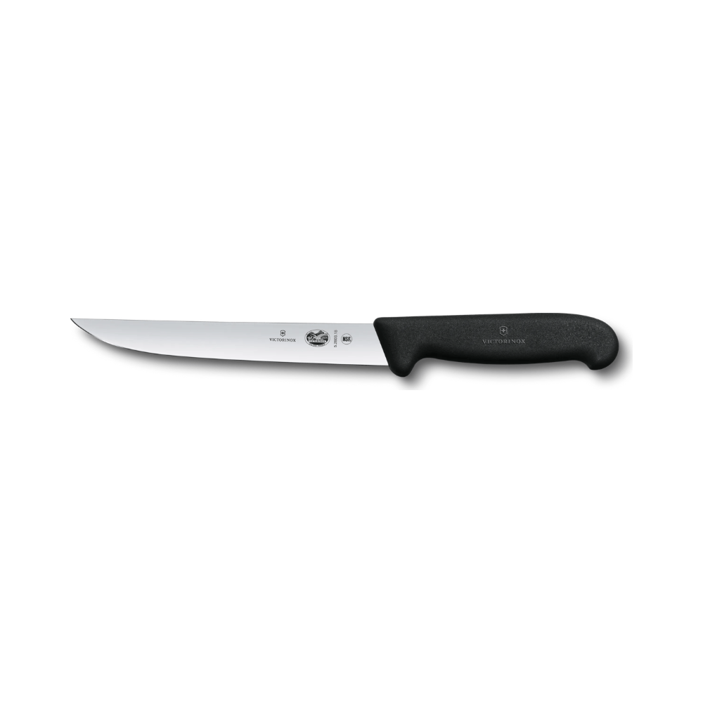 [VIC-5.2803.18B] Carving knife, Fibrox, 18cm, Straight, Narrow, Black, Blister