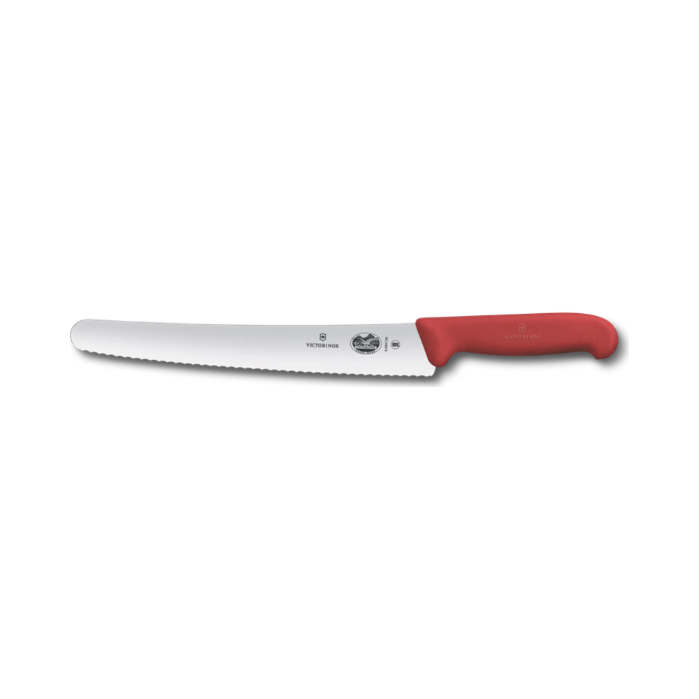 Fibrox, bread and pastry knife, 26cm, wavy, red, blister