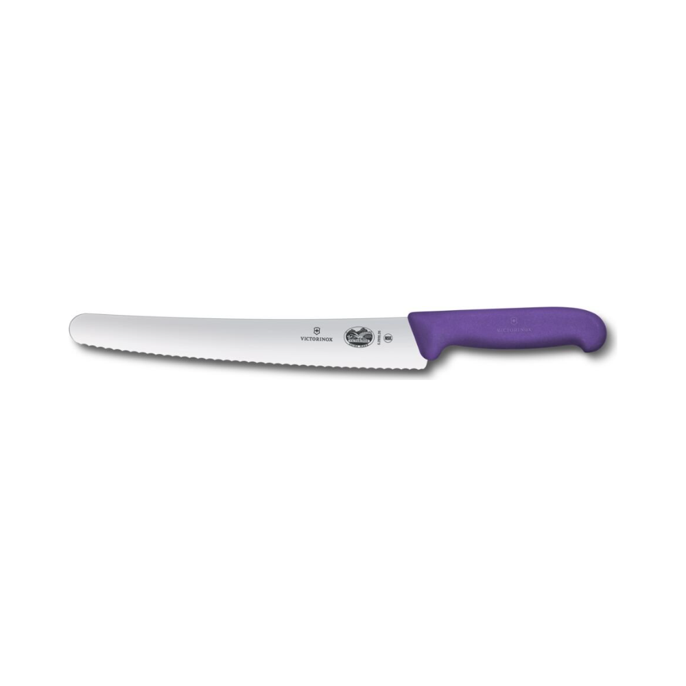 Fibrox, bread and pastry knife, 26cm, wavy, purple