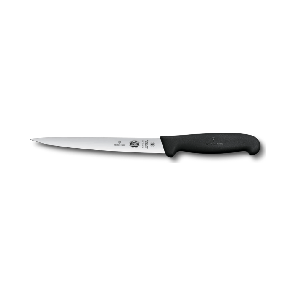 [VIC-5.3813.18B] Fibrox, filleting knife,18cm, straight, super flex, black,b