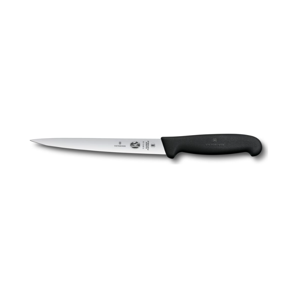 Filleting knife, Fibrox, 18cm, Straight, Super flexible, Black, Blister