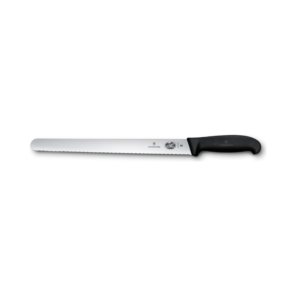 Fibrox, slicing knife, 30cm, wavy, black, blister