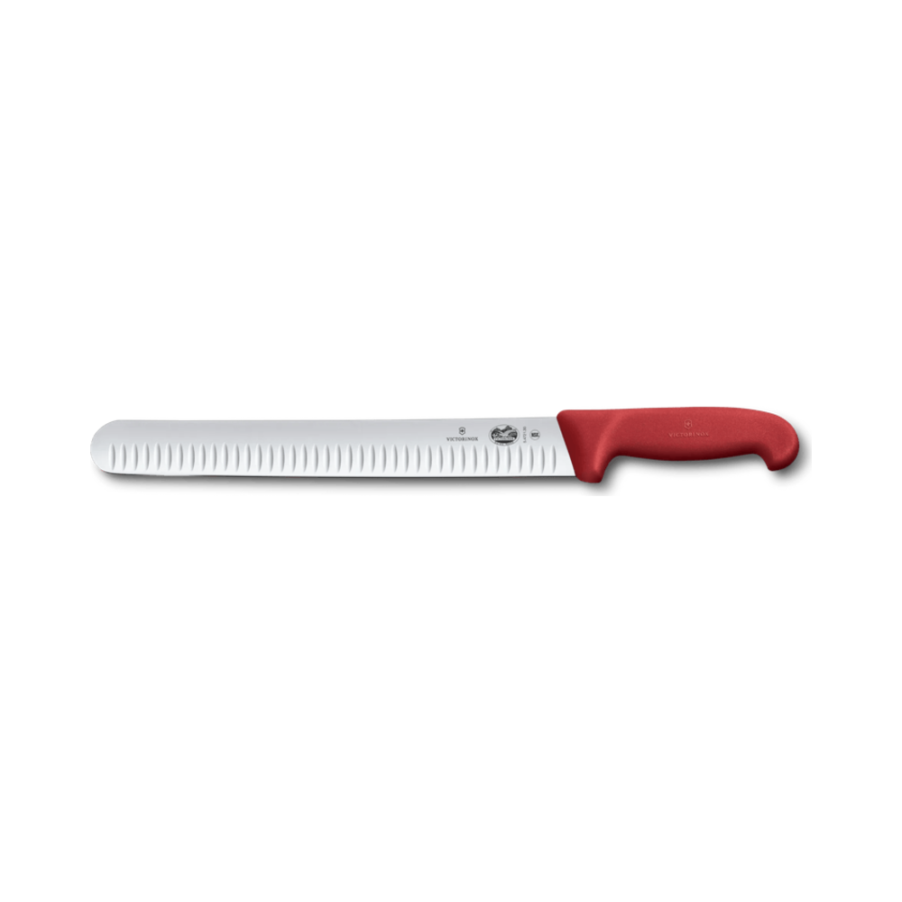 Fibrox, slicing knife, 30cm, fluted, red, blister