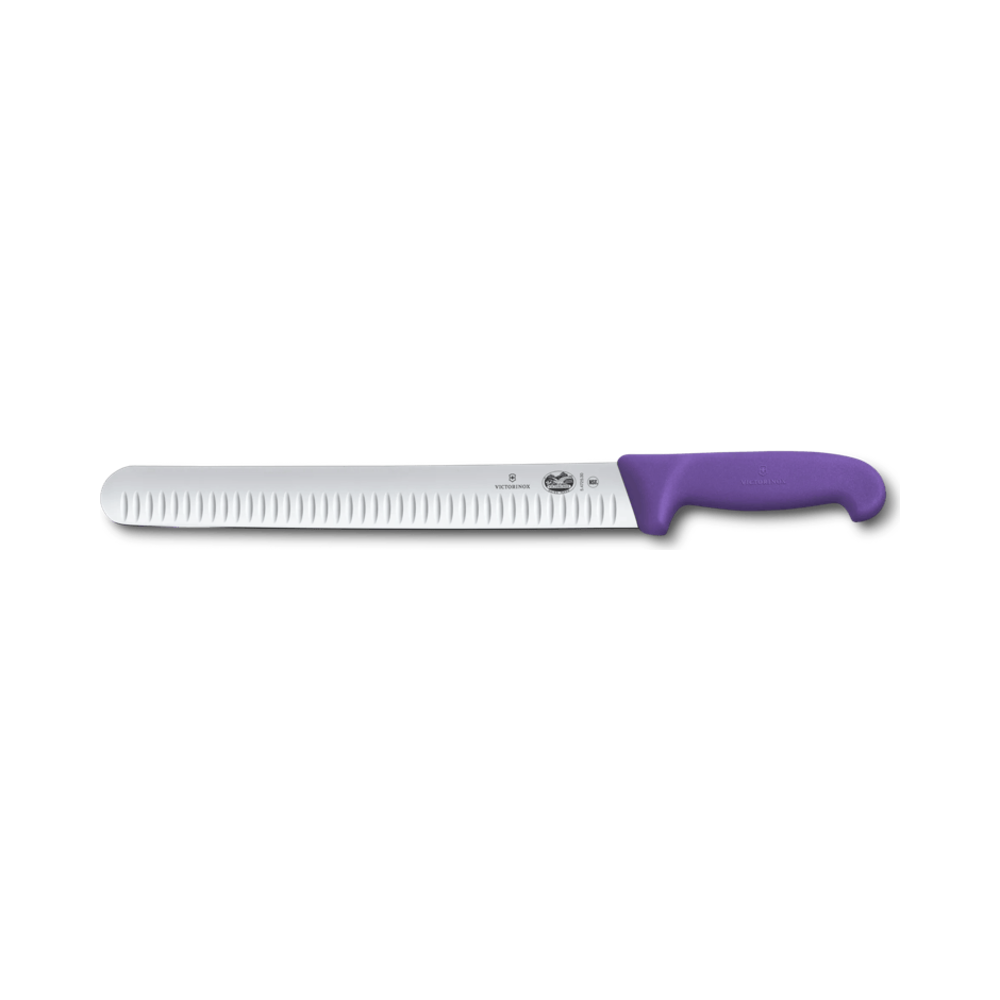 [VIC-5.4725.30B] Fibrox, slicing knife, 30cm, fluted, purple, blister