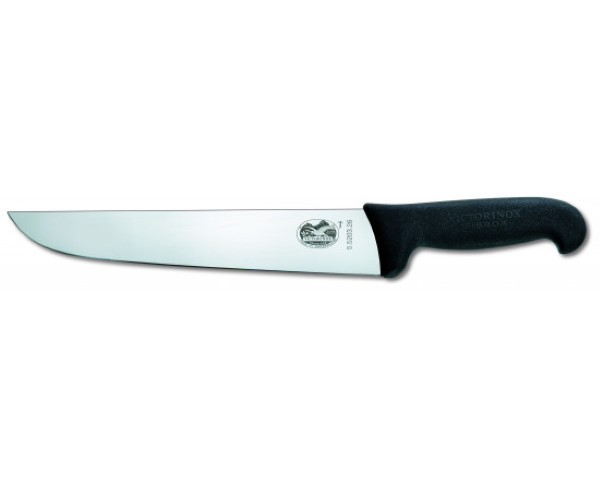 Fibrox, slaughter and butcher knife, 16cm, straight, black