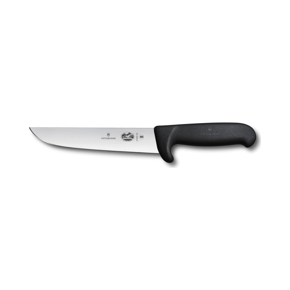 Fibrox, butcher knife, 18cm, straight, safety nose, black