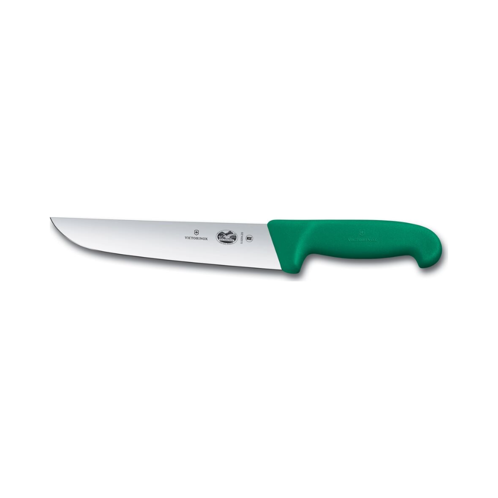 Fibrox, slaughter and butcher knife, 20cm, straight, green
