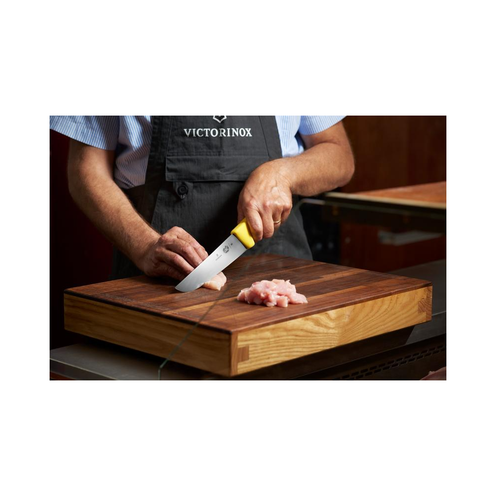 Fibrox, slaughter and butcher knife, 20cm, straight, yellow