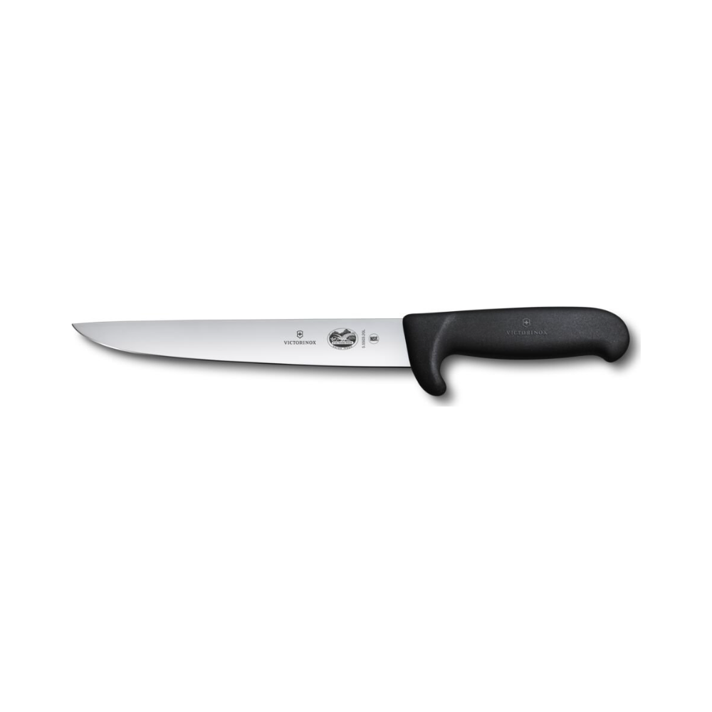 Fibrox, sticking knife, 20cm, straight, safety nose, black