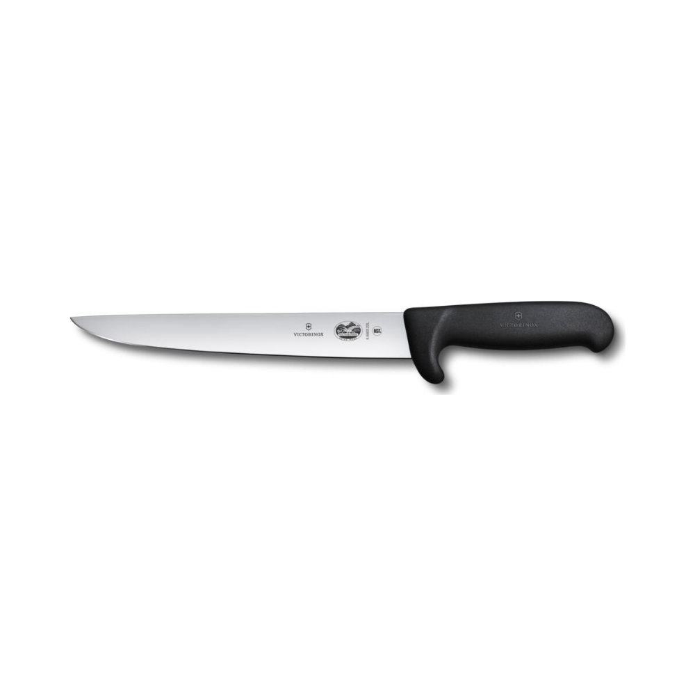 Fibrox, sticking knife, 22cm, straight, safety nose, black