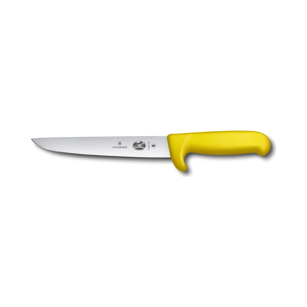 Fibrox, sticking knife, 18cm, straight, safety nose, yellow
