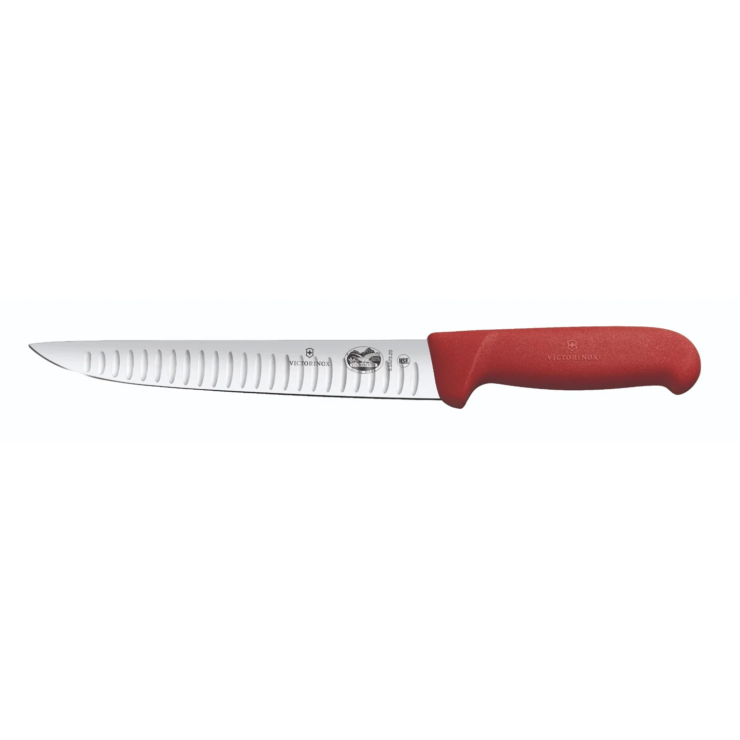 Fibrox, sticking knife, 25cm, straight, fluted, red