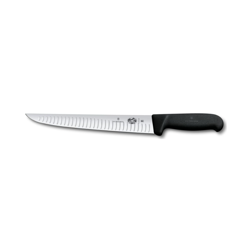 Fibrox, sticking knife, 25cm, straight, fluted, black