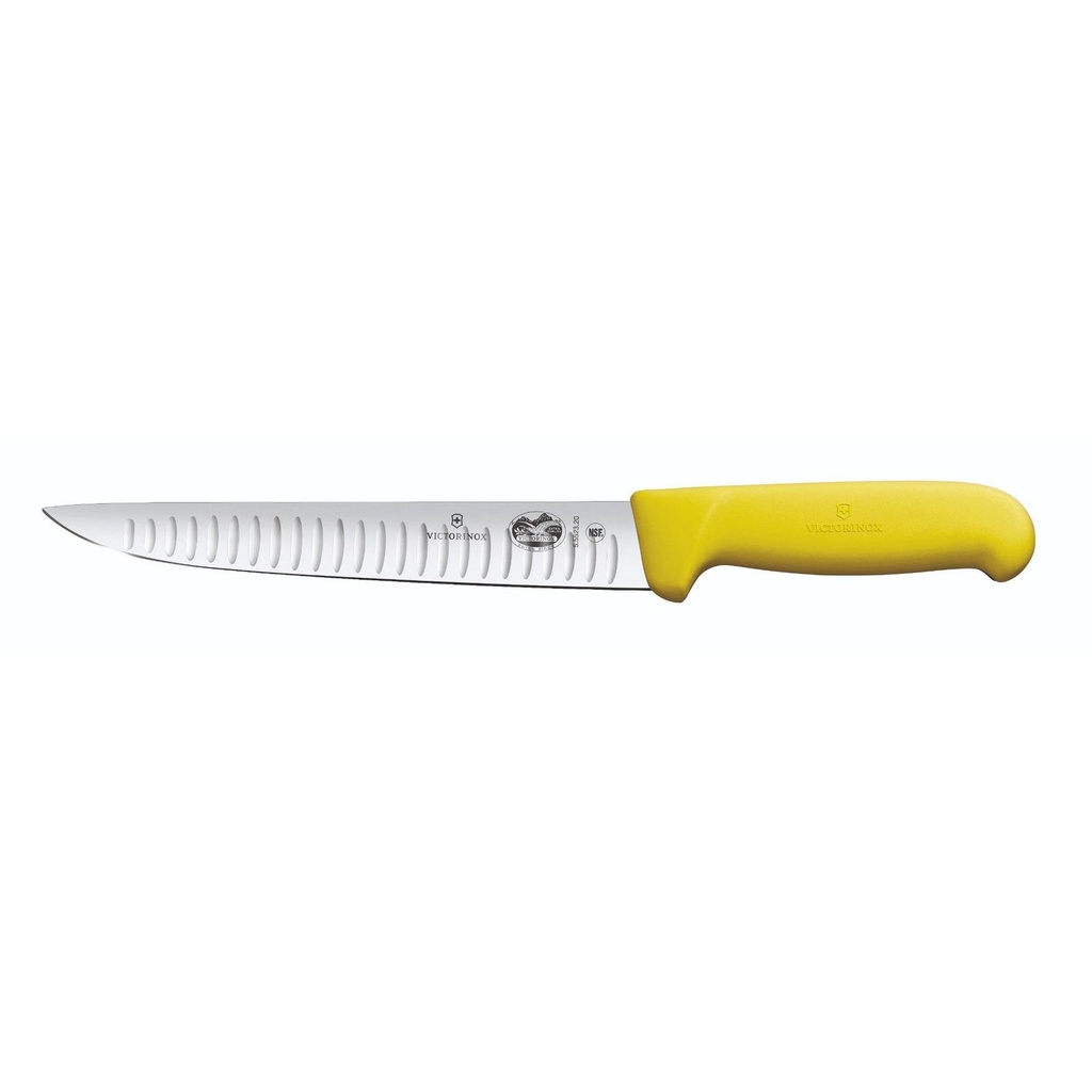 Fibrox, sticking knife, 25cm, straight, fluted, yellow