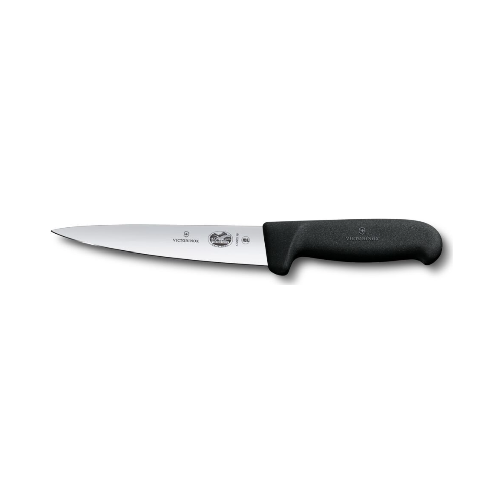 Fibrox, sticking knife, 16cm, straight, black