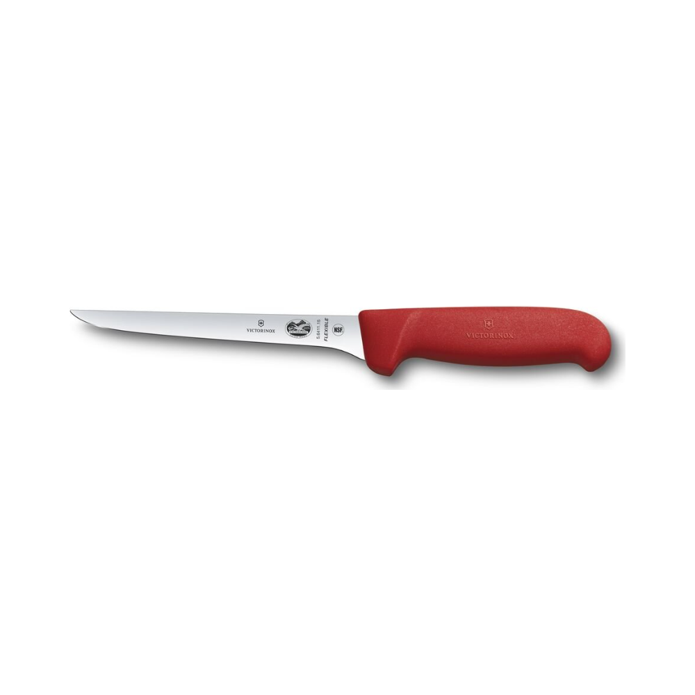 Fibrox, boning knife, 15cm, straight, flexible, red