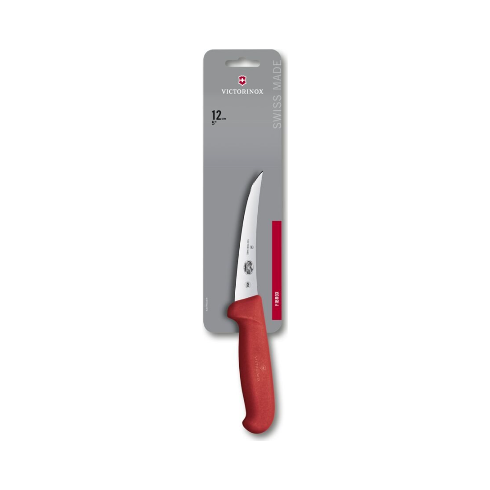 [VIC-5.6601.12B] Fibrox, boning knife, 12cm, straight, red, blister