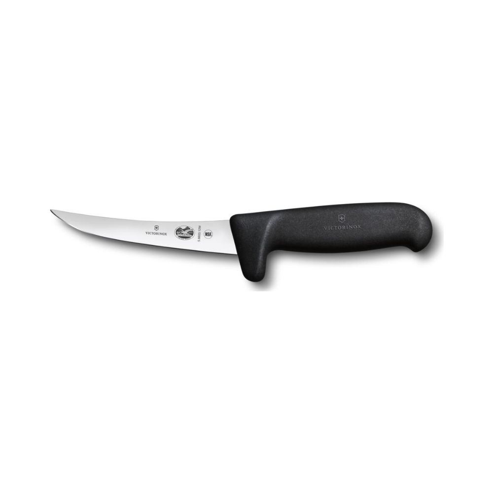 Fibrox, boning knife, 12cm, straight, safety grip, black