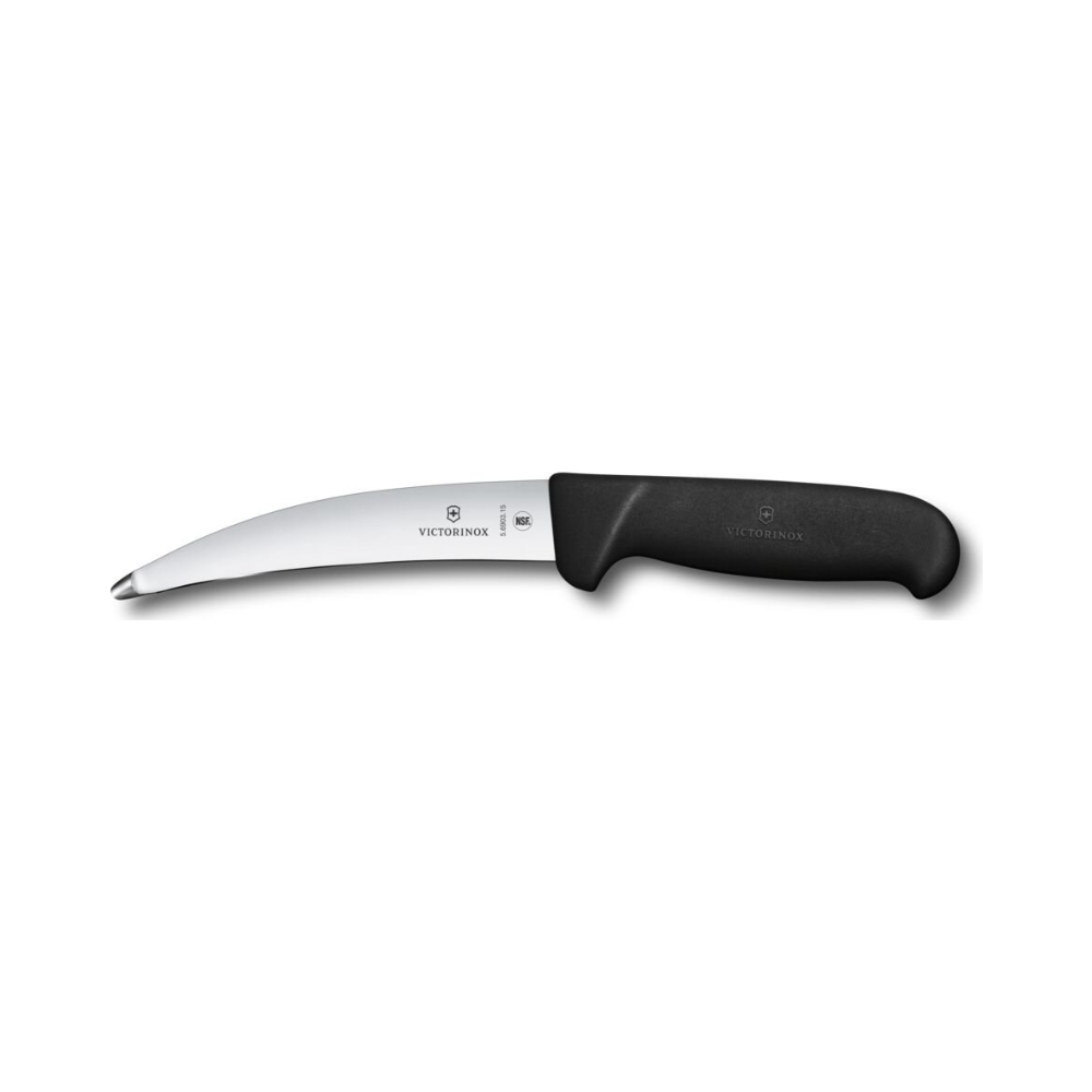 Fibrox, gut and tripe knife, 15cm,thickened blunt bulb tip,black