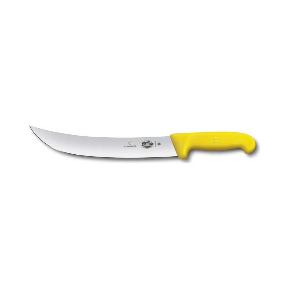 Fibrox, cimeter knife, 25cm, straight, wide curved, yellow