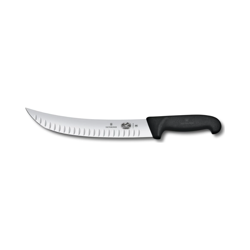 Fibrox, cimeter knife, 25cm, straight, fluted, black