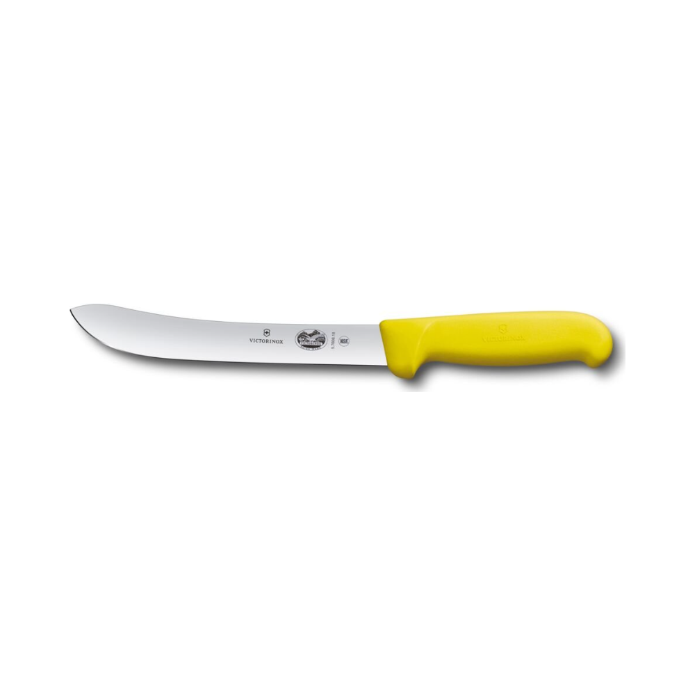 Fibrox, butcher knife, 18cm, straight, stiff, yellow