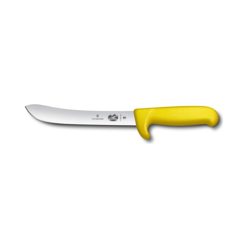 Fibrox, butcher knife, 18cm, straight, safety nose, yellow