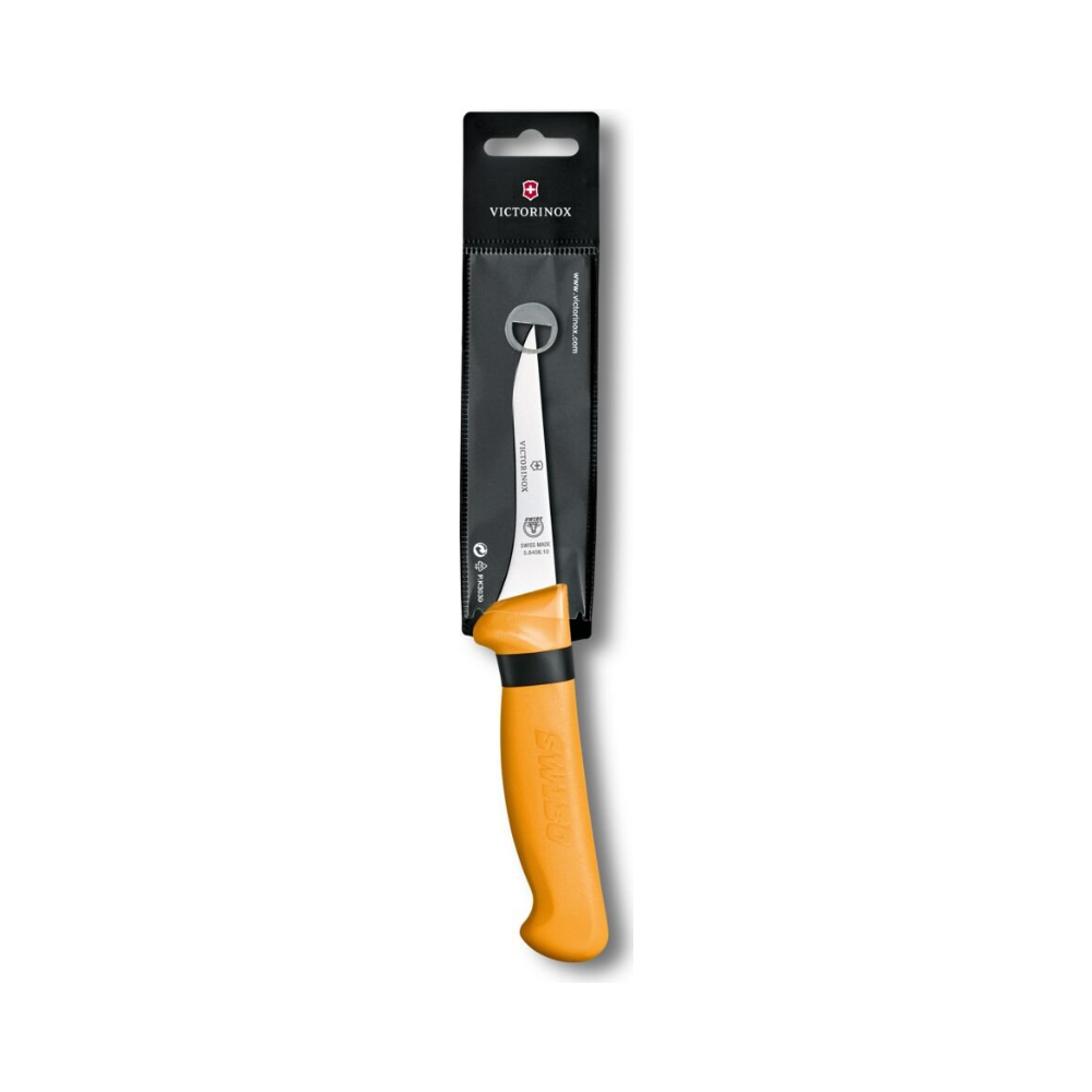 Swibo, boning knife, 10cm, straight, narrow, orange, sb-sheath