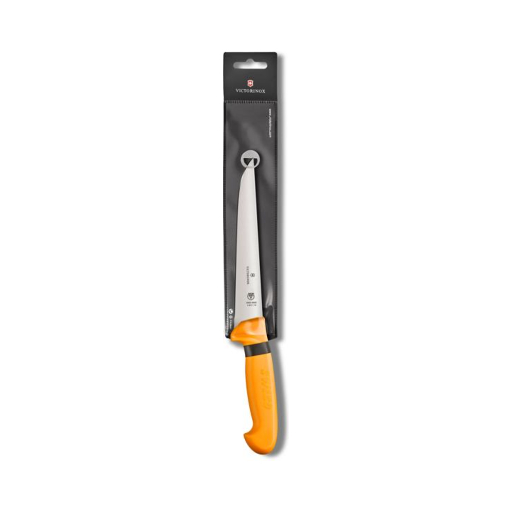 Swibo, sticking knife, 18cm, straight, orange, sb-sheath