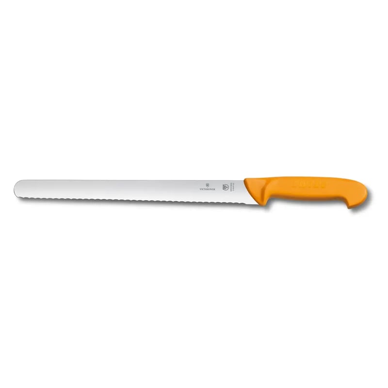 Swibo, larding knife, 25cm, wavy, orange, sb-sheath
