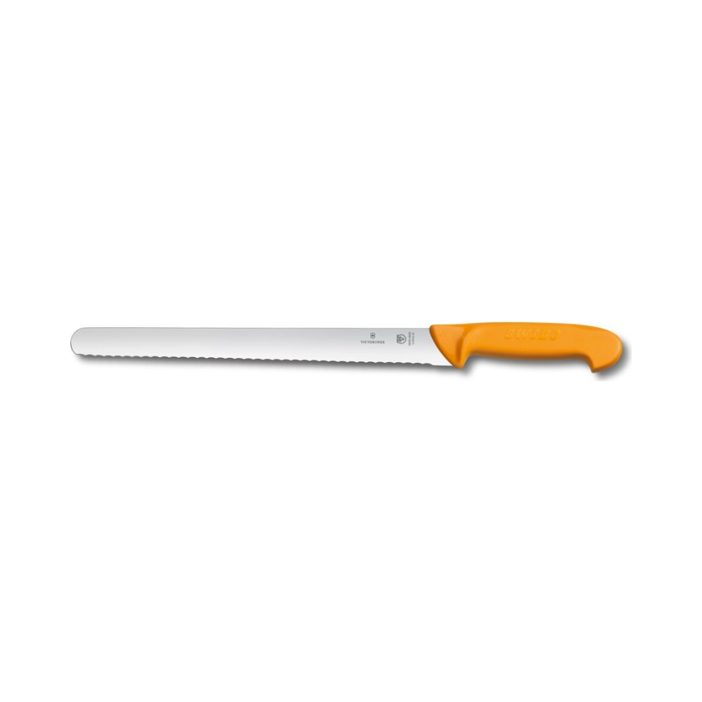 Swibo, larding knife, 30cm, wavy, orange, sb-sheath