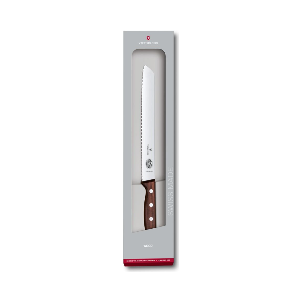 Wood, bread knife, 21cm, wavy, modified maple, gift box
