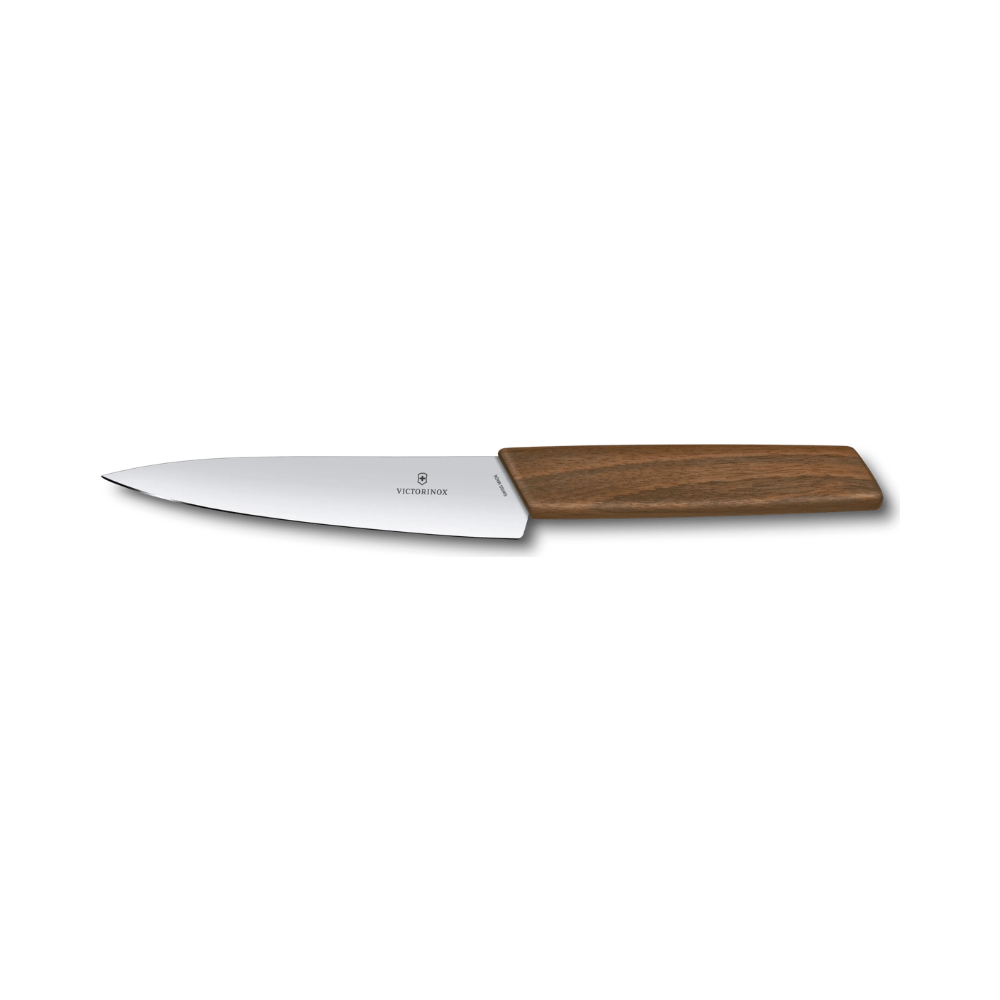 Swiss Modern, chef's knife, 15cm, straight, walnut, gift box