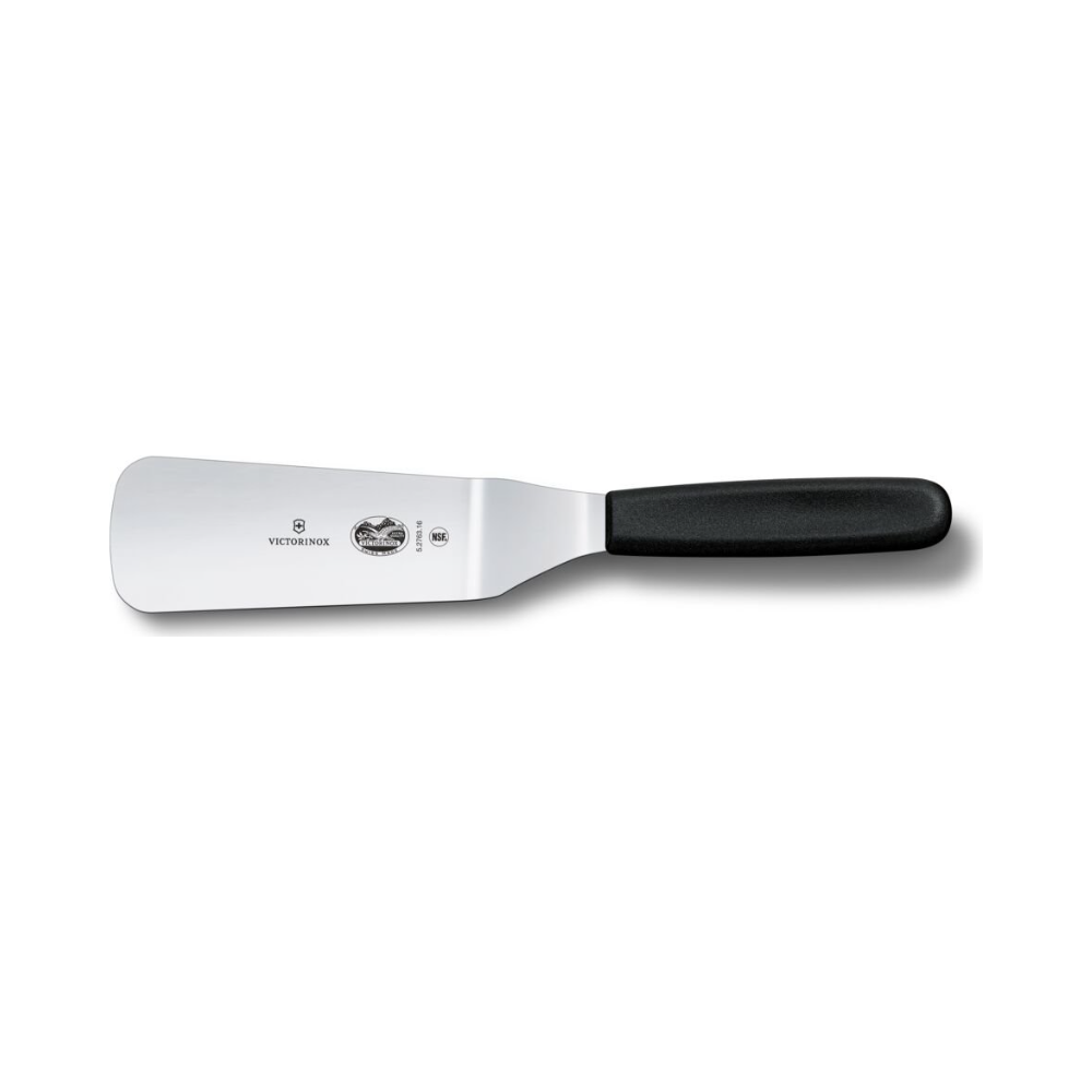 Spatula, 16cm, shaped offset, black