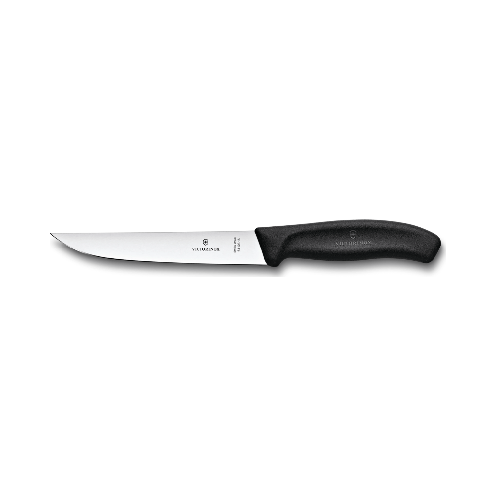 [VIC-6.8103.15B] Carving Knife, Swiss Classic, 15cm, Straight, Black, Blister