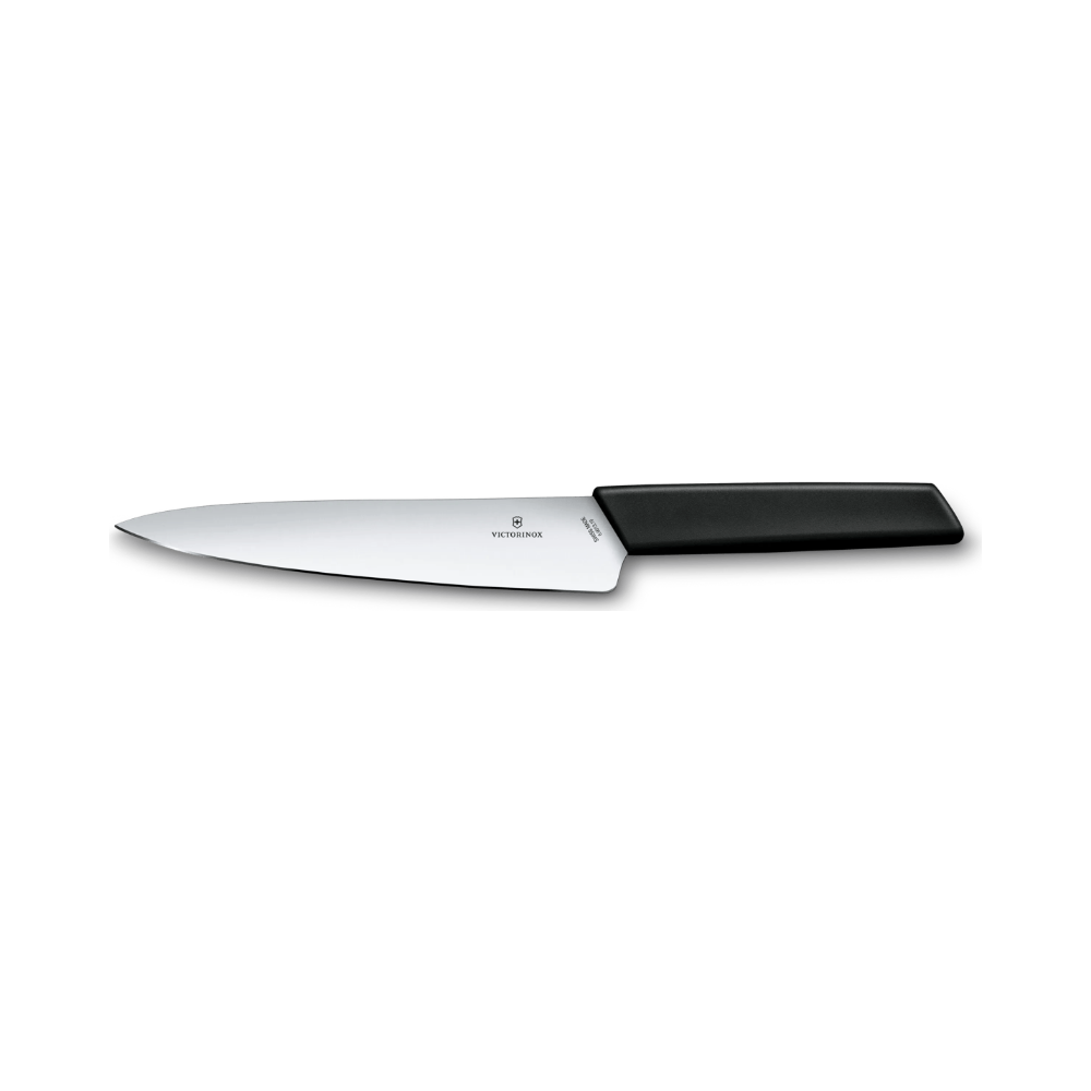 Swiss Modern, chef's knife, 19 cm, straight, black, blister