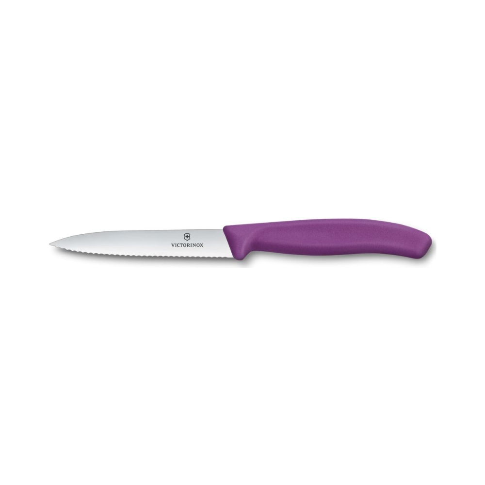 [VIC-6.7735.C1] Swiss Classic, paring knife, 10cm, wavy, pointed tip, purple