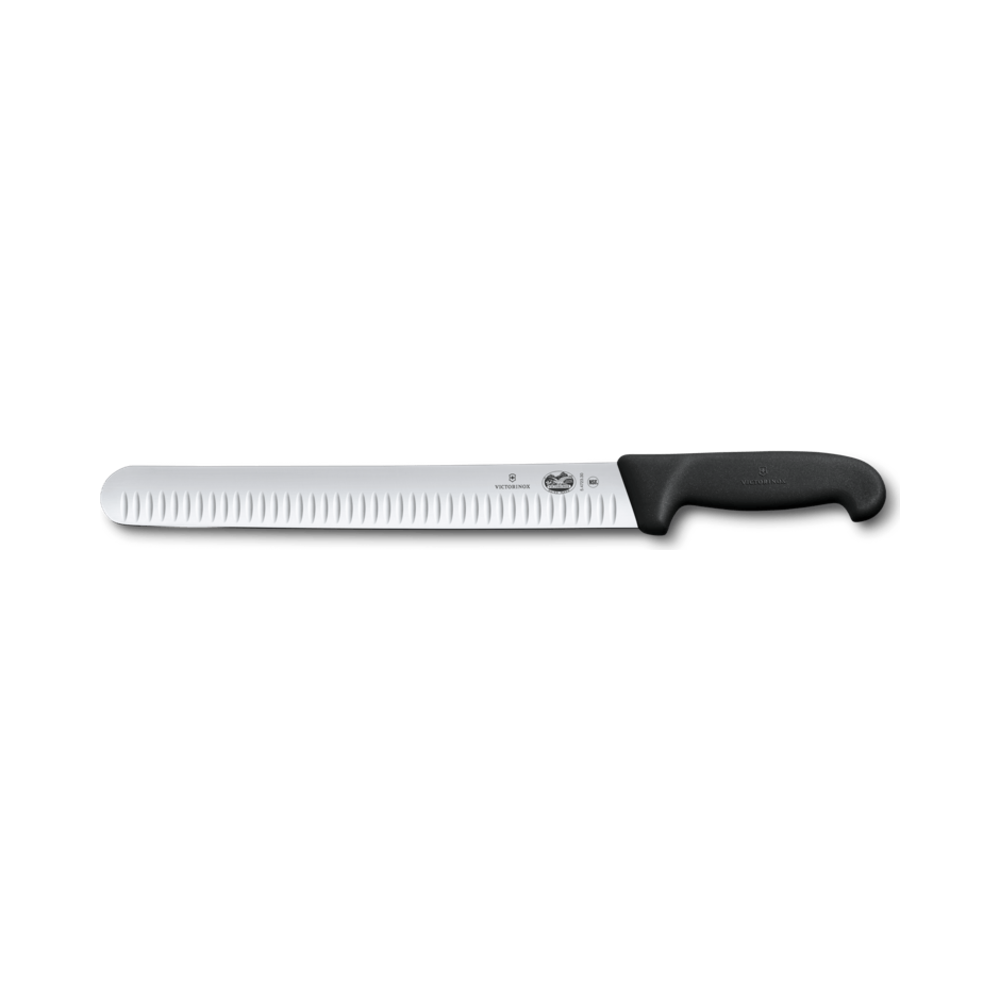 [VIC-5.4723.30DB] Dual Grip, slicing knife, 30cm, fluted, black/red,B