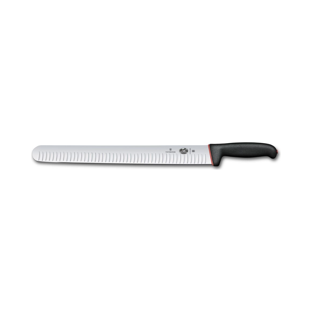 [VIC-5.4723.36D] Dual Grip, slicing knife, 36cm, fluted, black/red