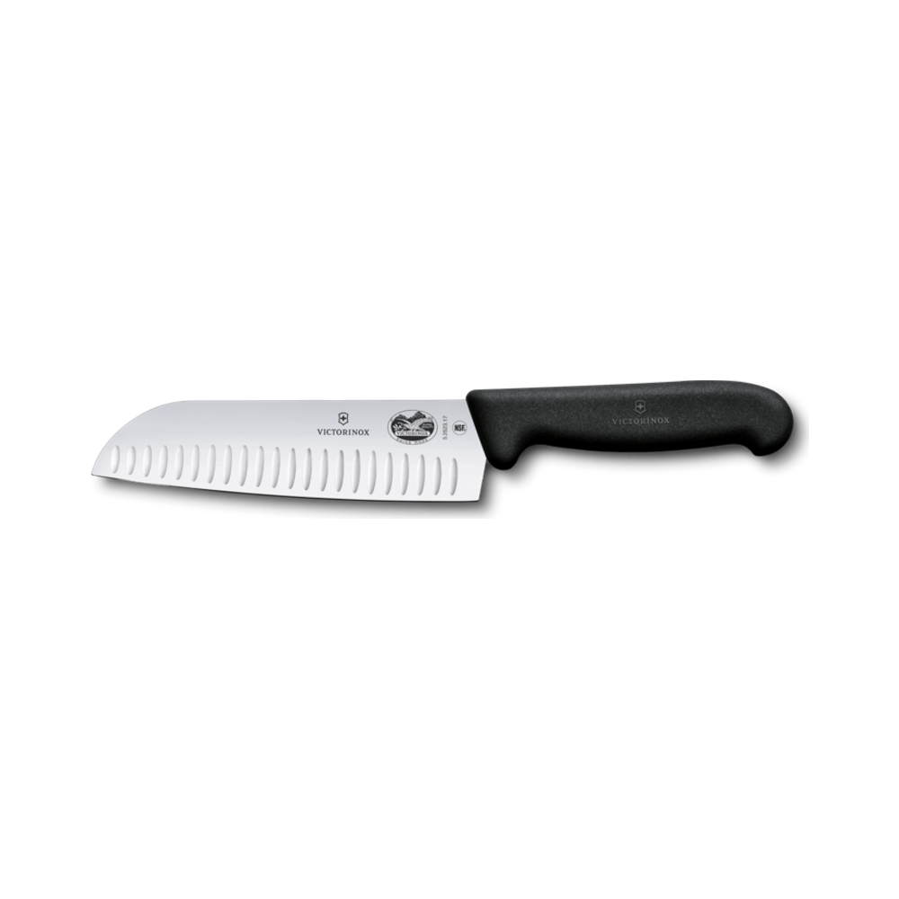 [VIC-5.2523.17DB] Dual Grip, santoku knife, 17cm, flutet,black/red,B