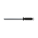 Kitchen sharpening steel, 26cm, diamond coated, oval, black