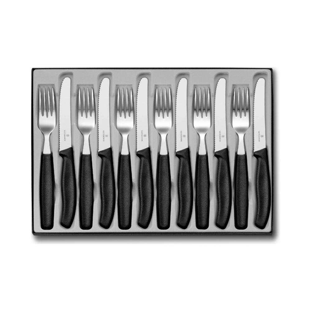 [VIC-6.7833.12] Classic, table set (tomato knife), 12pcs, wavy (Black)