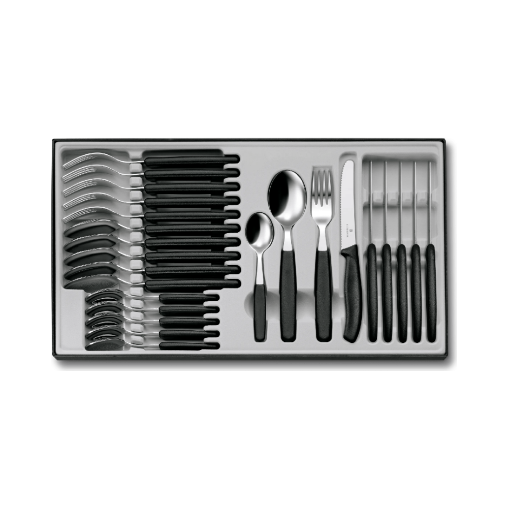 [VIC-6.7833.24] Classic, table set (tomato knife), 24pcs, wavy (Black)
