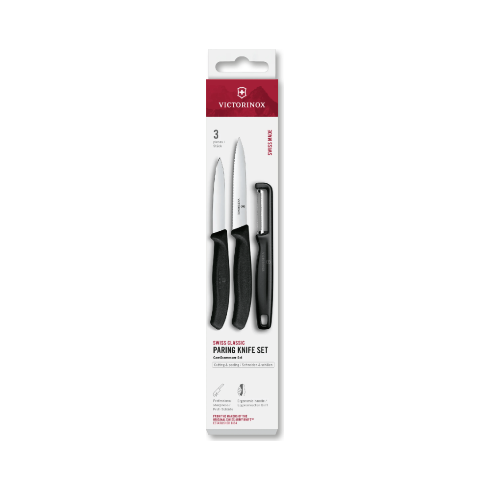 Swiss Classic, paring knives w/ I-peeler, 3pcs, box