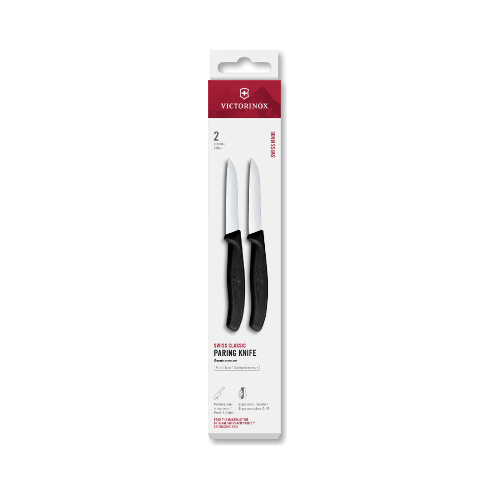 [VIC-6.7403.2] Swiss Classic, paring knife, 2pcs, straight, box (Black)