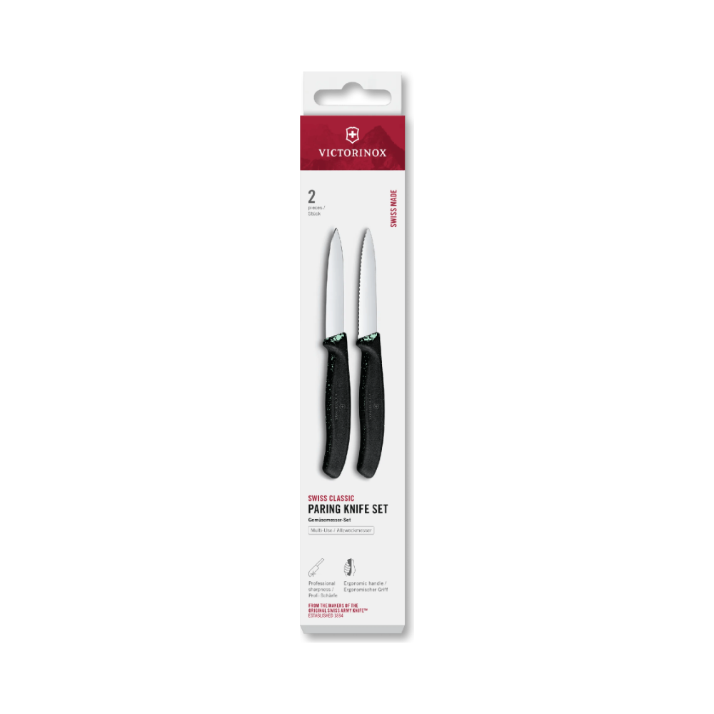 [VIC-6.7693.2] Swiss Classic, paring set, 2pcs, straight/wavy,pointed (Black)