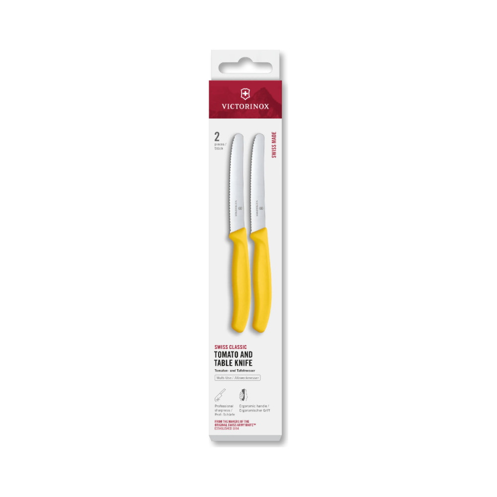 Swiss Classic, tomato & table knife, 2pcs, wavy,box