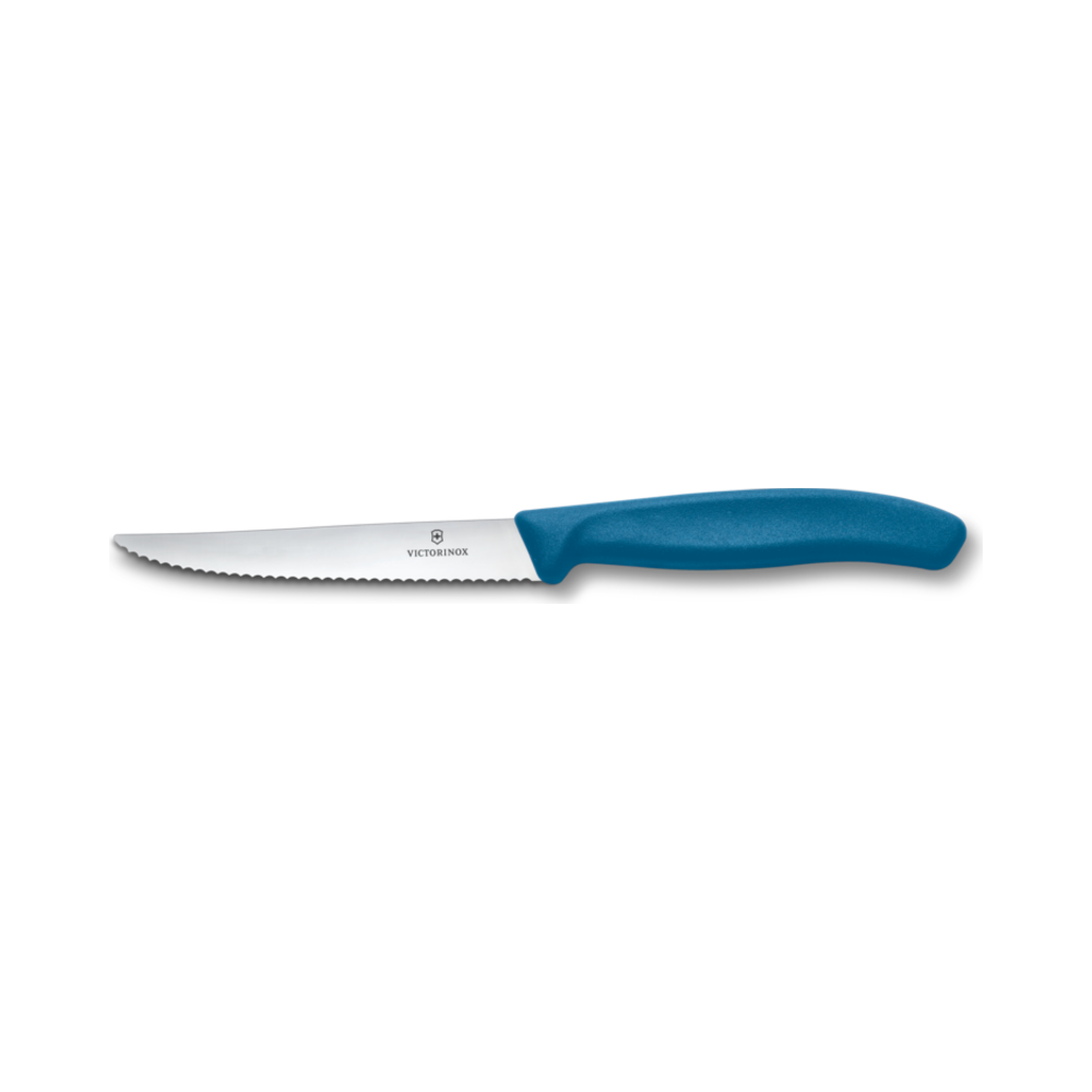 Swiss Classic, steak & pizza knife, 11cm, wavy, blue