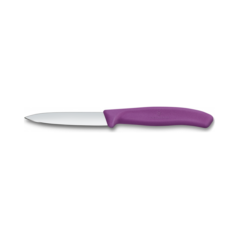 Swiss Classic, paring knife, 8cm, straight, pointed tip, purple